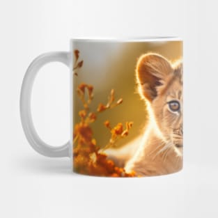 Lion Cub Wild Animal Tranquil Peaceful Mug